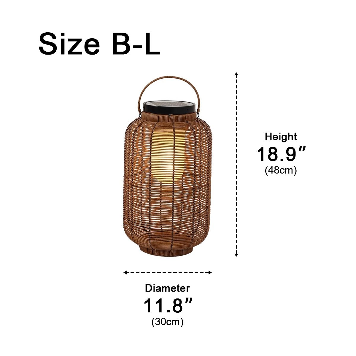 Portable Lantern Rattan LED Waterproof Solar Outdoor Lights Floor Lamp - Flyachilles