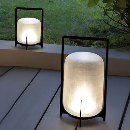 Portable Lantern Shaped Glass Waterproof LED Modern Outdoor Lights Floor Lamp Garden Lighting - Flyachilles