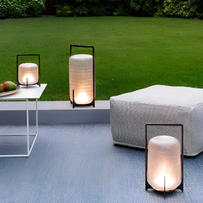 Portable Lantern Shaped Glass Waterproof LED Modern Outdoor Lights Floor Lamp Garden Lighting - Flyachilles