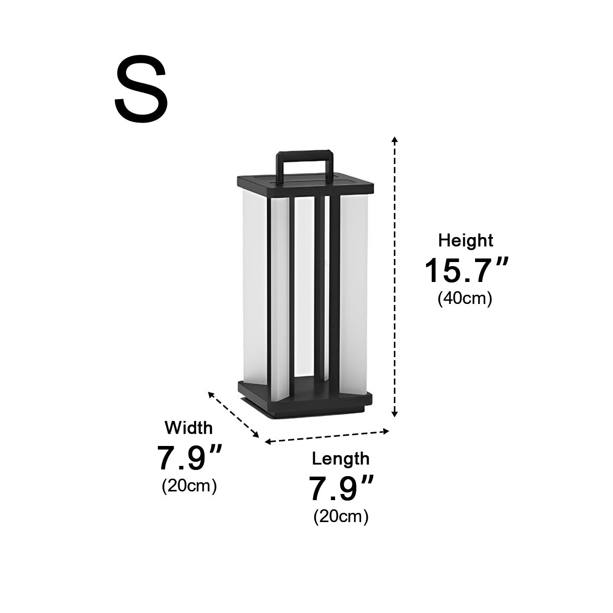 Portable Lantern Waterproof LED Black Modern Solar Lawn Lights - Flyachilles