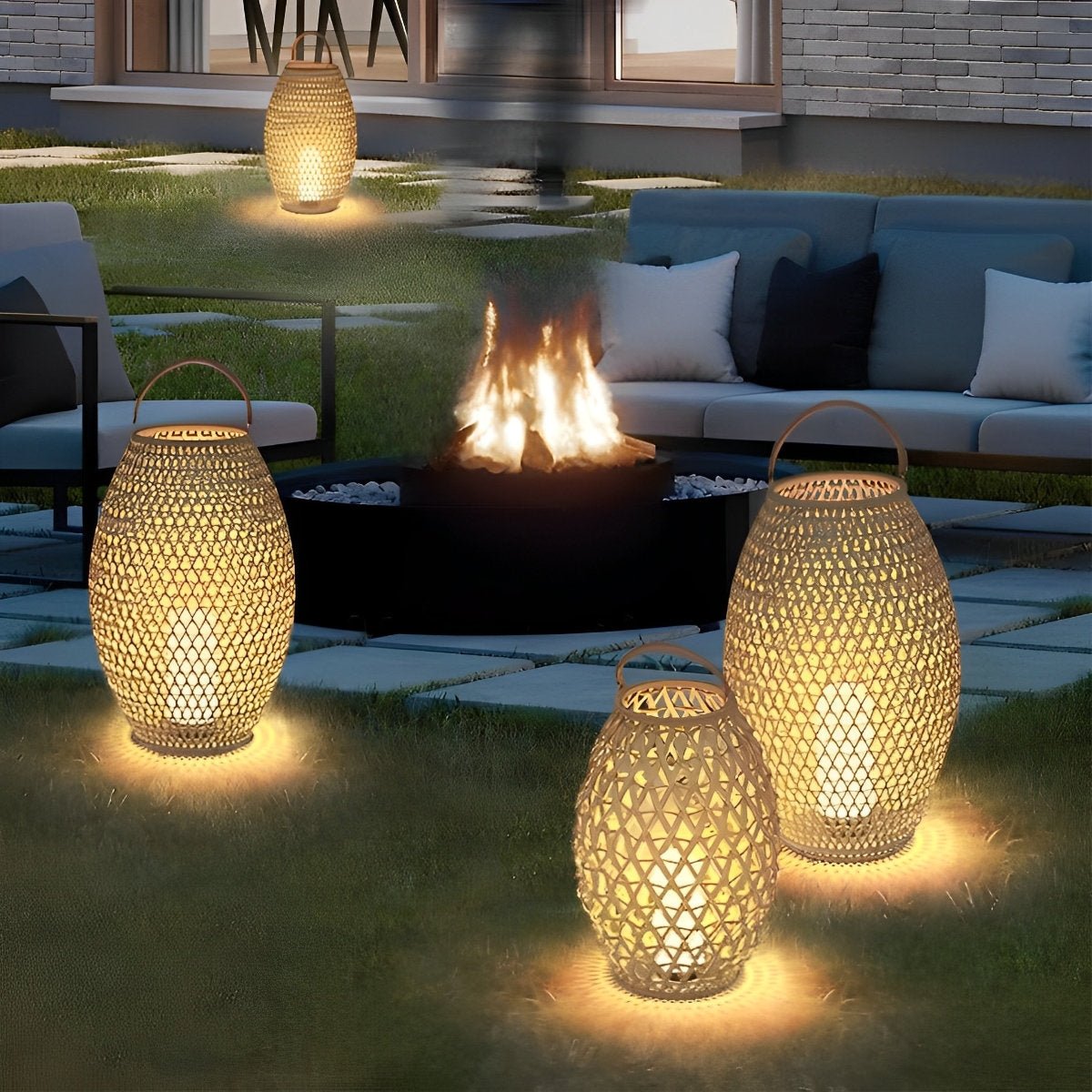 Portable Lanterns Shape Light Waterproof LED Modern Lawn Lamp - Flyachilles