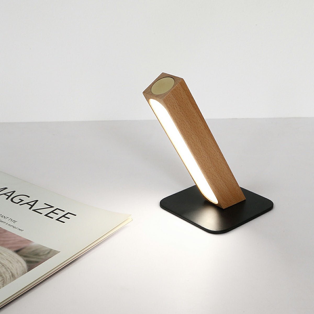 Portable Modern Minimalist LED Dimming Light Strip Wood Table Lamp - Flyachilles