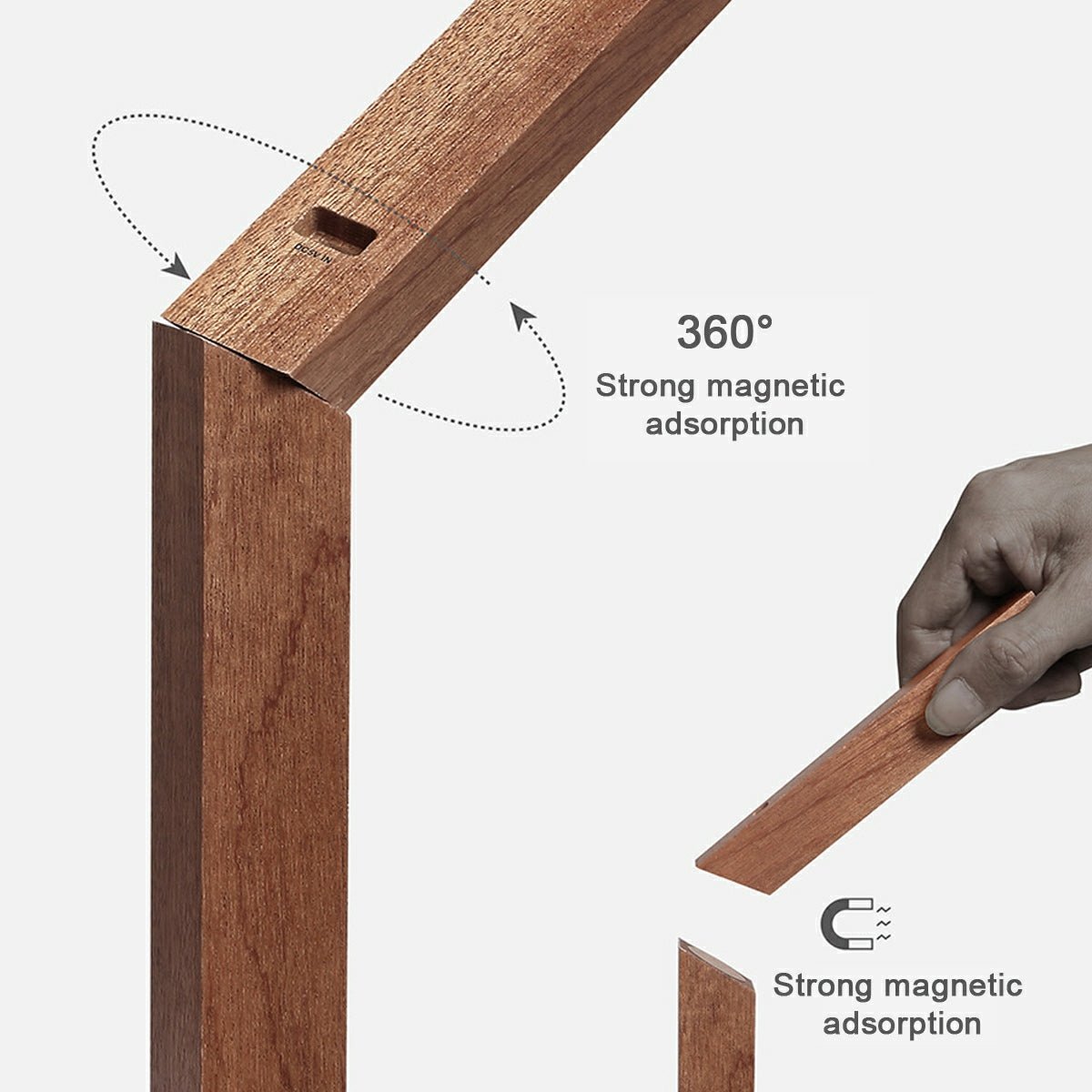 Portable Modern Minimalist LED Dimming Light Strip Wood Table Lamp - Flyachilles