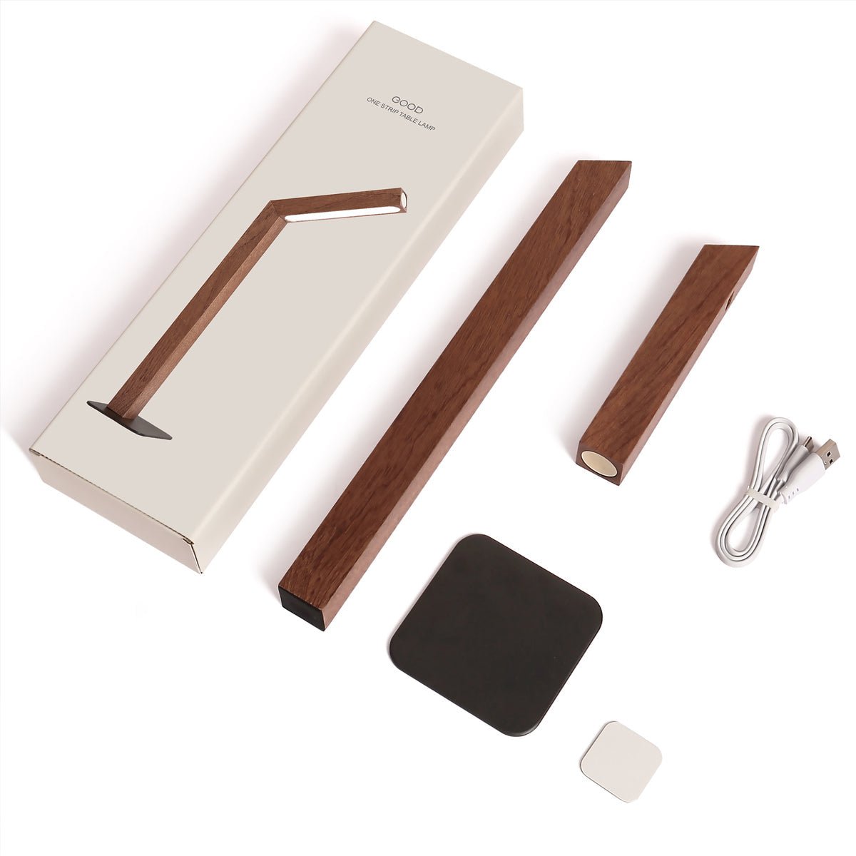 Portable Modern Minimalist LED Dimming Light Strip Wood Table Lamp - Flyachilles