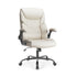PU Leather Office Chair with Armrest,Lumbar Support, Strong Metal Base - Flyachilles