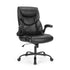 PU Leather Office Chair with Armrest,Lumbar Support, Strong Metal Base - Flyachilles