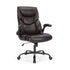 PU Leather Office Chair with Armrest,Lumbar Support, Strong Metal Base - Flyachilles