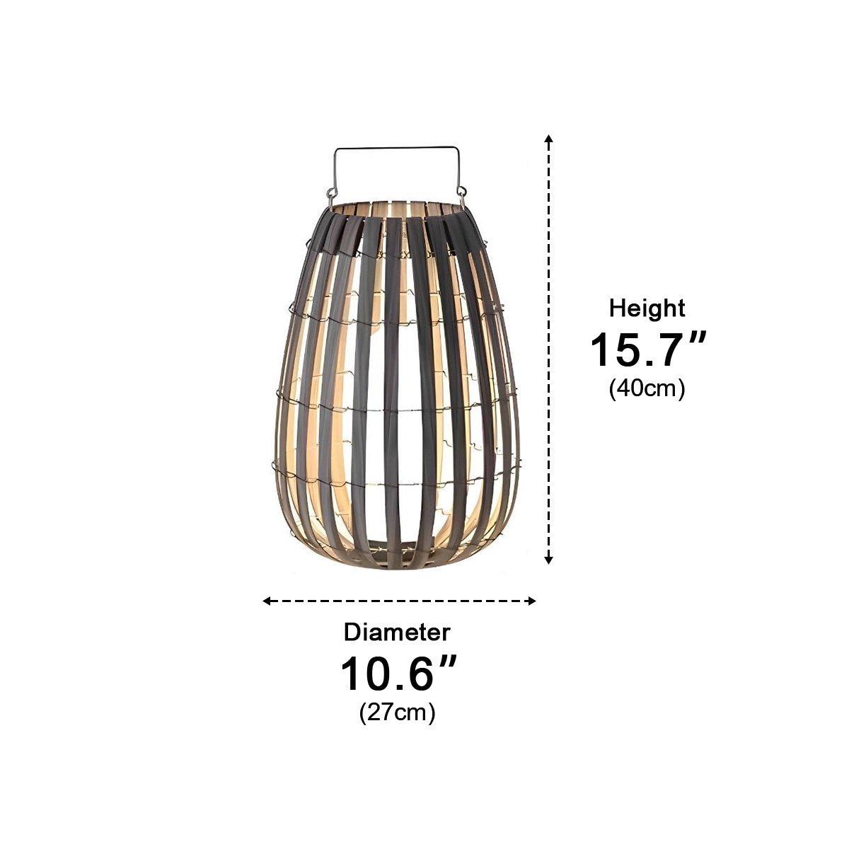 Rattan Hanging Lantern Shaped LED Waterproof Solar Outdoor Lights - Flyachilles
