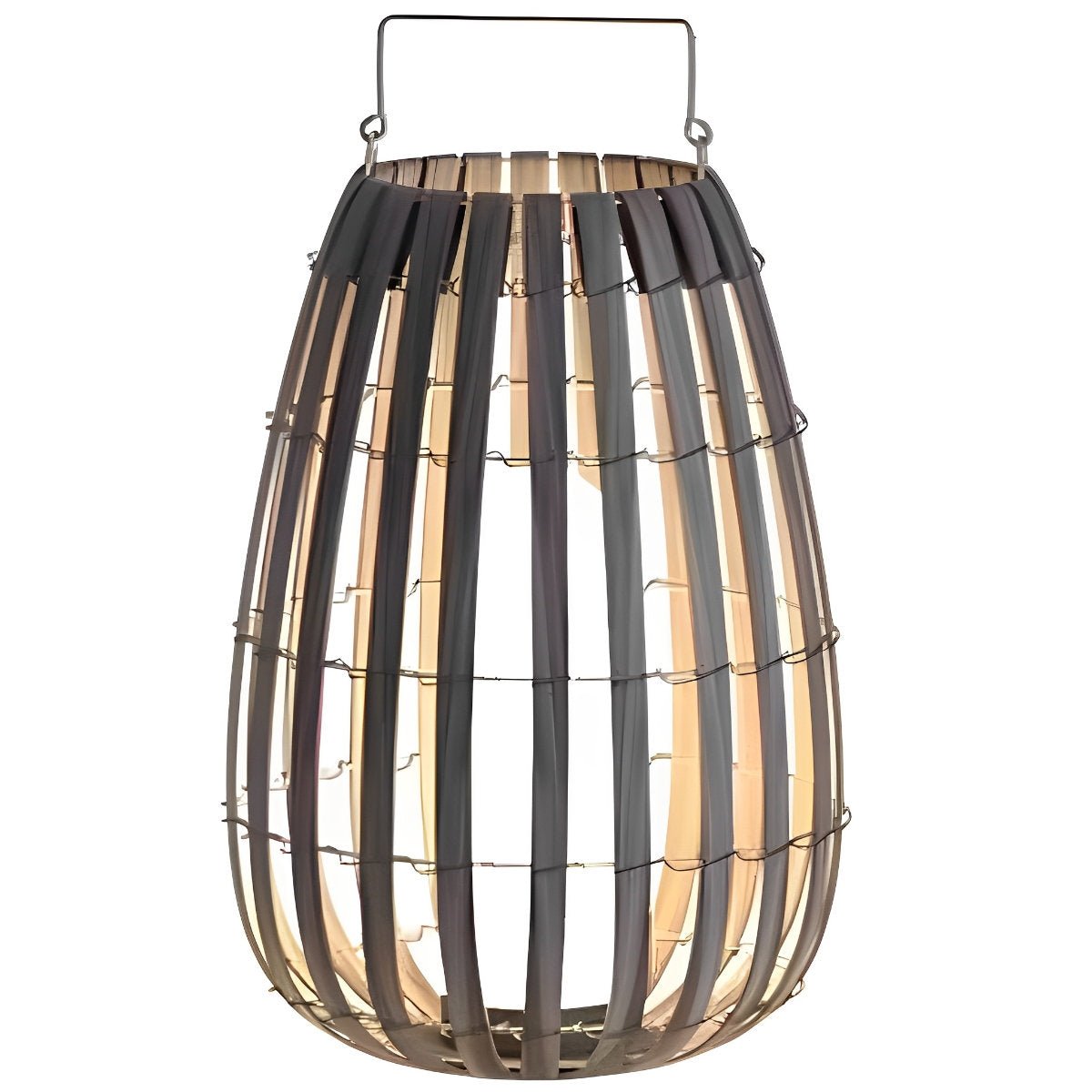 Rattan Portable Lantern Shaped LED Waterproof Solar Outdoor Lights - Flyachilles