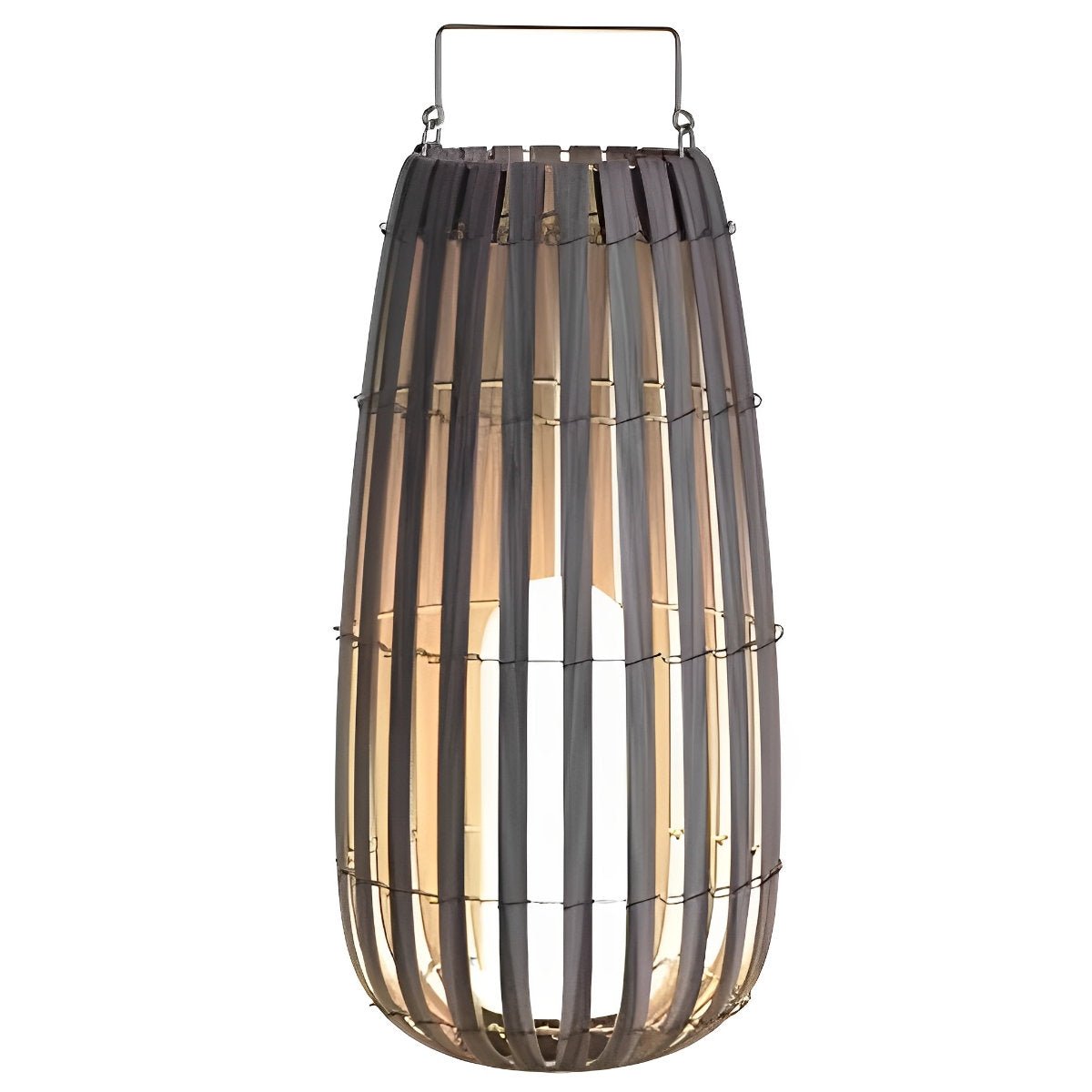 Rattan Portable Lantern Shaped LED Waterproof Solar Outdoor Lights - Flyachilles