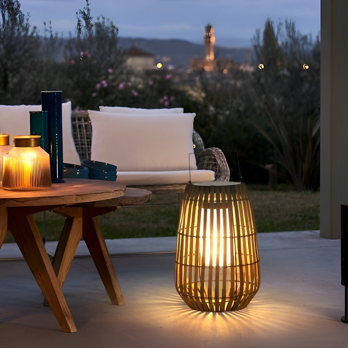 Solar Rattan Lantern Waterproof LED Portable Outdoor Light – Flyachilles