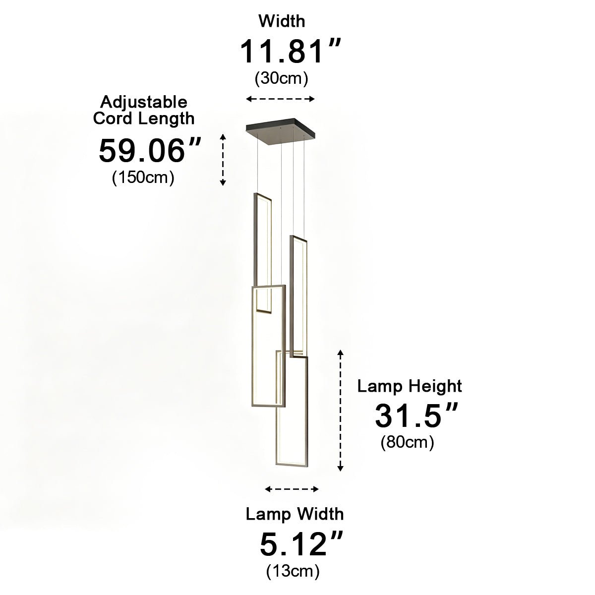 Rectangle LED Chandelier – Modern Minimalist - Flyachilles