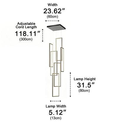 Rectangle LED Chandelier – Modern Minimalist - Flyachilles
