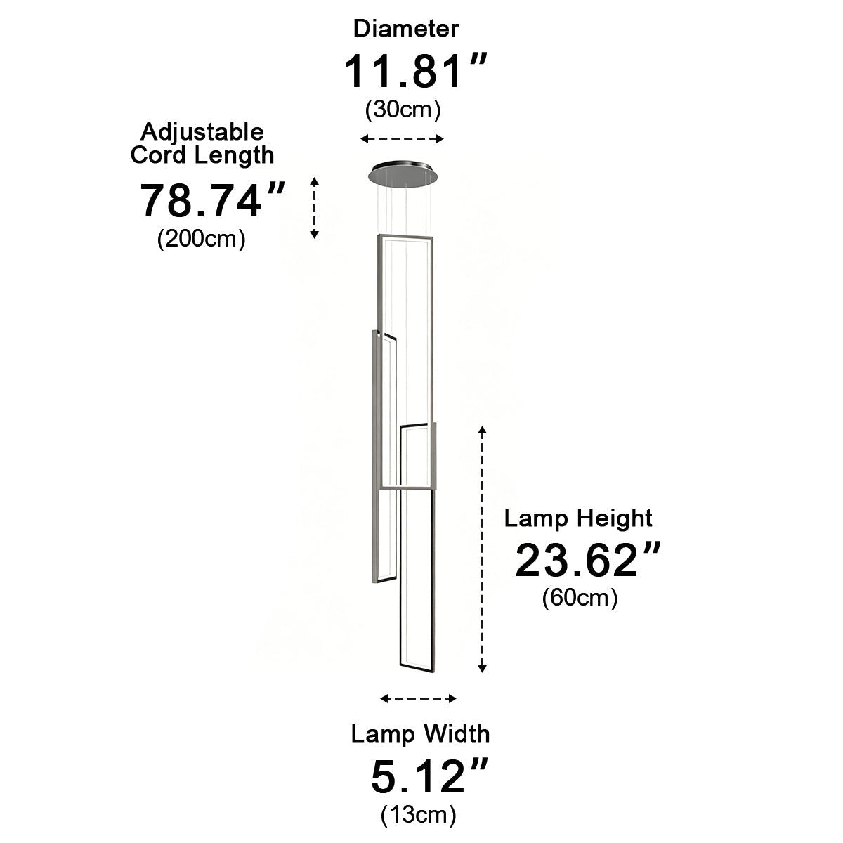 Rectangle LED Chandelier – Modern Minimalist - Flyachilles
