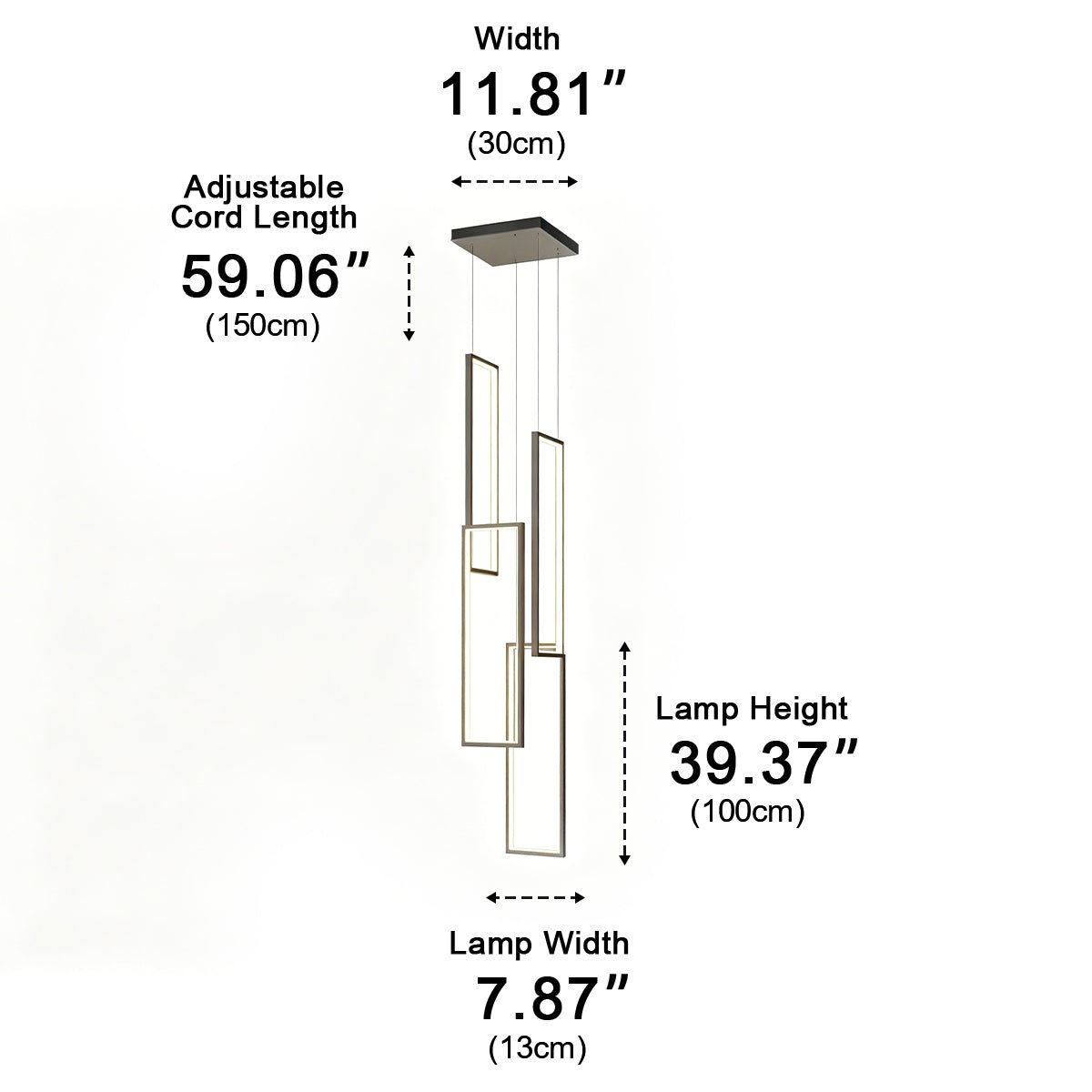 Rectangle LED Chandelier – Modern Minimalist - Flyachilles