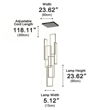 Rectangle LED Chandelier – Modern Minimalist - Flyachilles