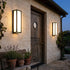 Rectangle LED Waterproof Motion Sensor Black Modern Wall Sconce Lighting - Flyachilles