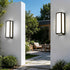 Rectangle LED Waterproof Motion Sensor Black Modern Wall Sconce Lighting - Flyachilles