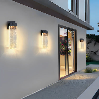 Rectangular Bubble Crystal Waterproof LED Modern Outdoor Wall Sconce - Flyachilles