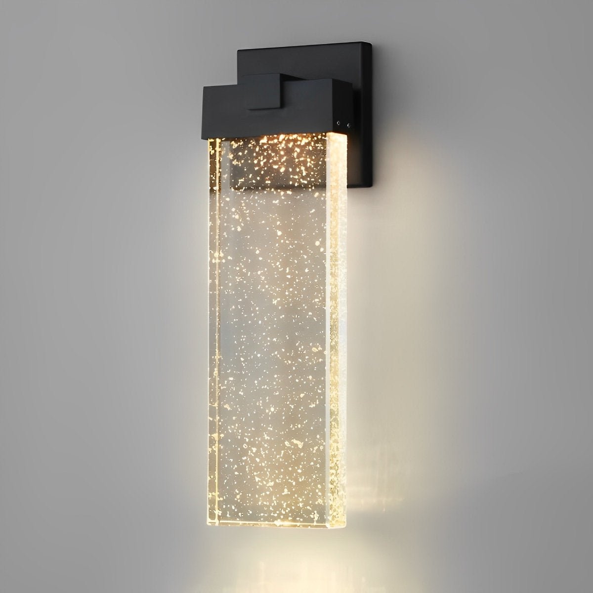 Rectangular Bubble Crystal Waterproof LED Modern Outdoor Wall Sconce - Flyachilles