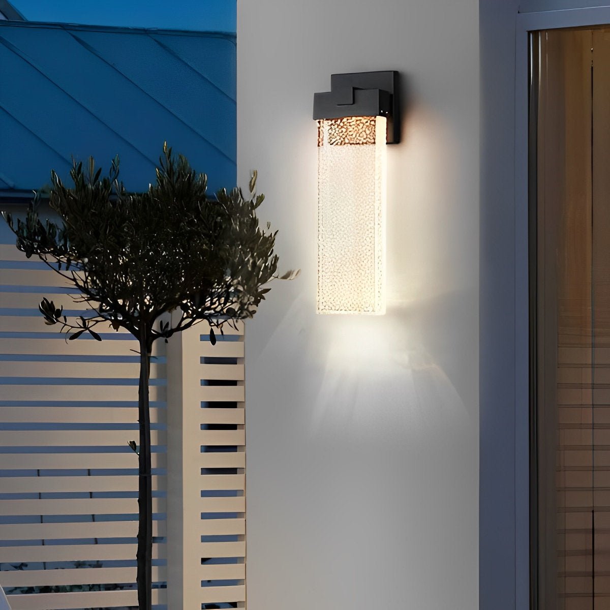 Rectangular Bubble Crystal Waterproof LED Modern Outdoor Wall Sconce - Flyachilles