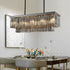 Rectangular Crystal LED 3 - Step Dimming Smoke Gray Modern Chandelier - Flyachilles