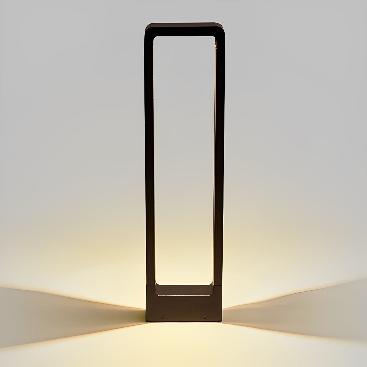 Rectangular Frame Waterproof Led Black Modern Bollard Fixtures Post Lamp - Flyachilles