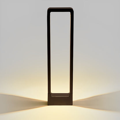 Rectangular Frame Waterproof Led Black Modern Bollard Fixtures Post Lamp - Flyachilles