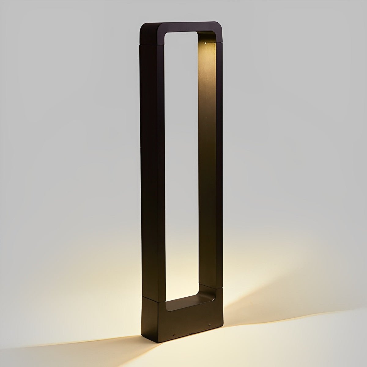 Rectangular Frame Waterproof Led Black Modern Bollard Fixtures Post Lamp - Flyachilles