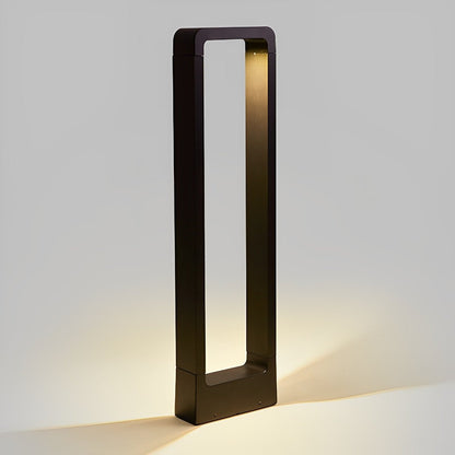 Rectangular Frame Waterproof Led Black Modern Bollard Fixtures Post Lamp - Flyachilles