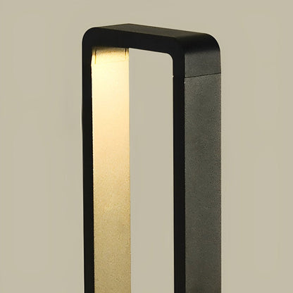 Rectangular Frame Waterproof Led Black Modern Bollard Fixtures Post Lamp - Flyachilles