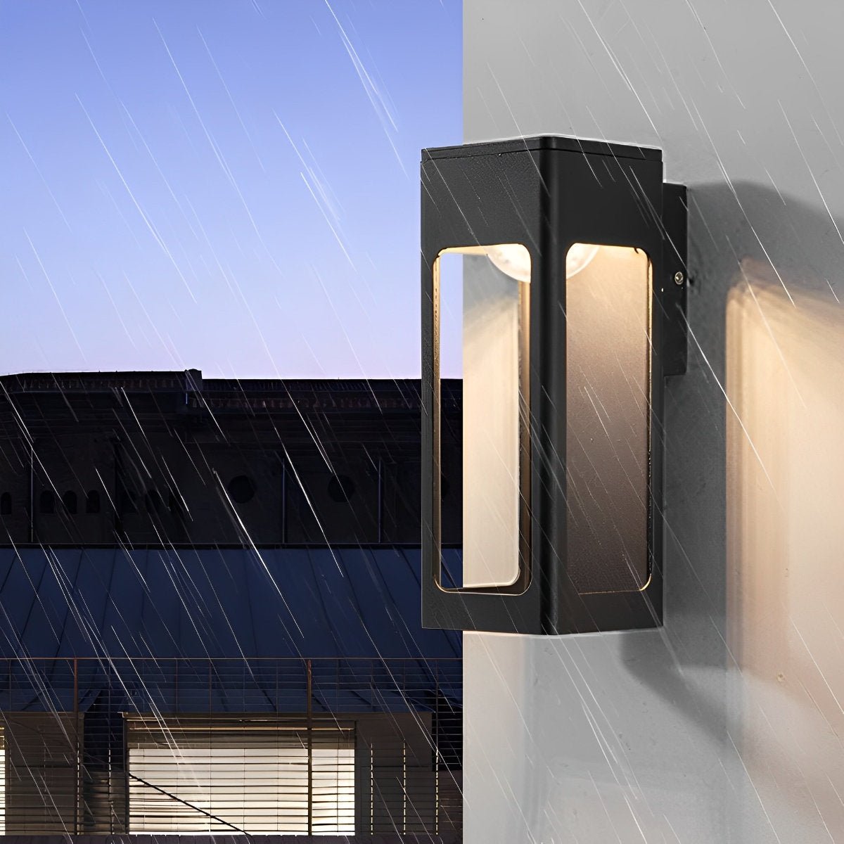 Rectangular IP65 LED Black Modern Wall Light Sconce Lamp - Flyachilles