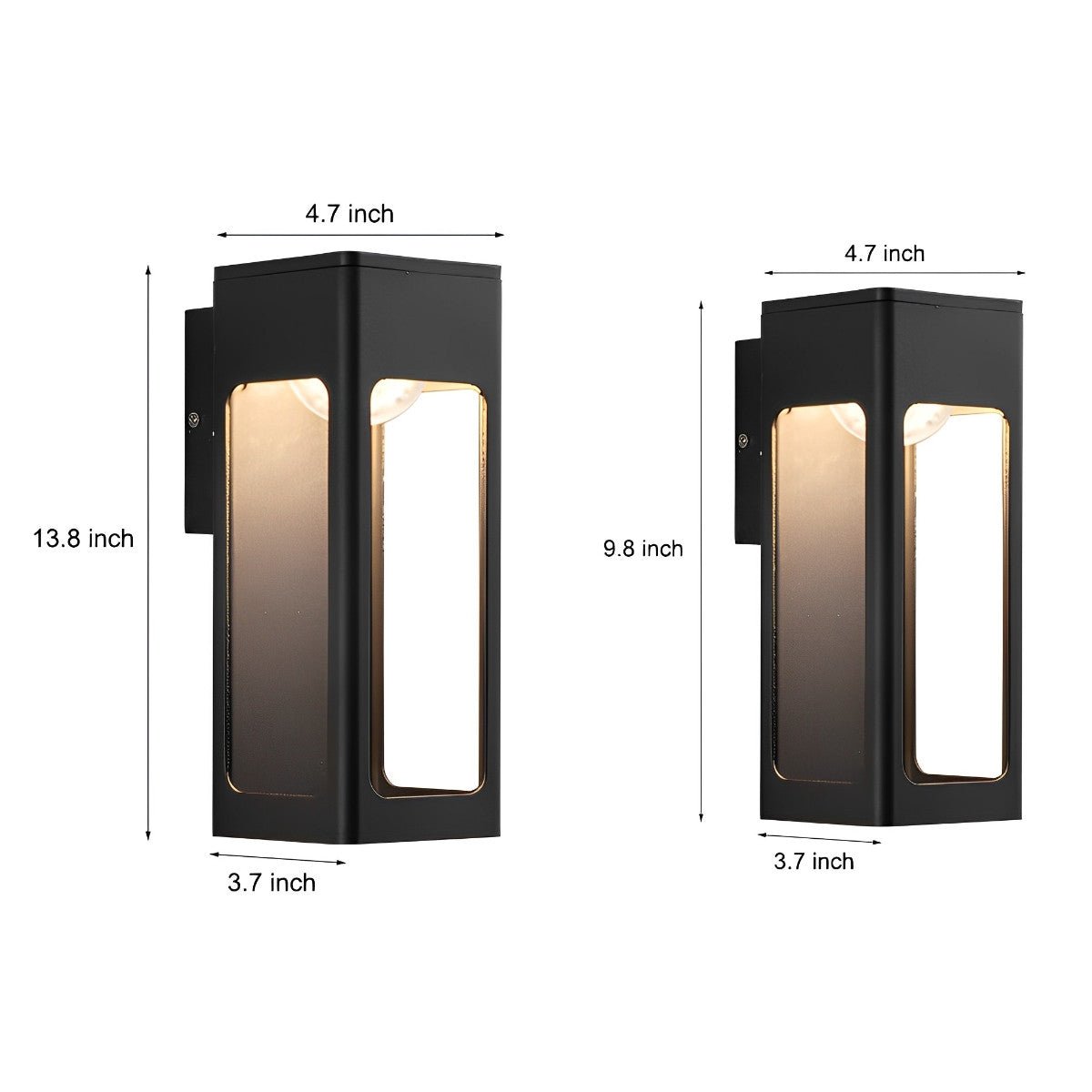 Rectangular IP65 LED Black Modern Wall Light Sconce Lamp - Flyachilles