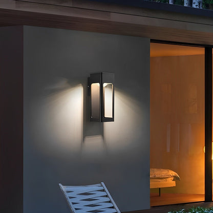 Rectangular IP65 LED Black Modern Wall Light Sconce Lamp - Flyachilles