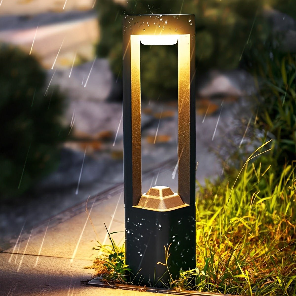 Rectangular Post Lights Waterproof Rectangular Frame LED Outdoor Post & Column Lights ...