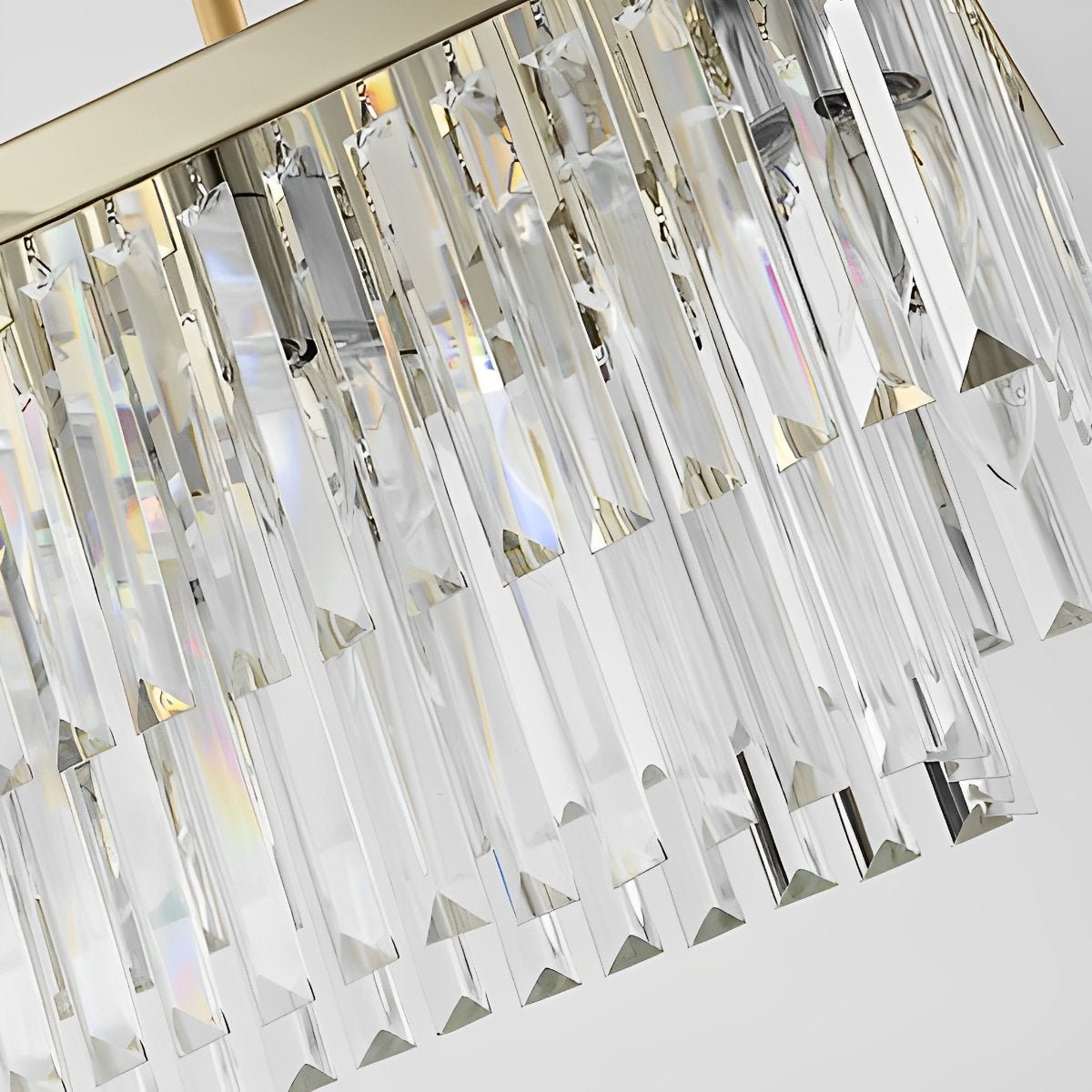 Rectangular LED Three Step Dimming Crystal Strips Postmodern Chandelier - Flyachilles