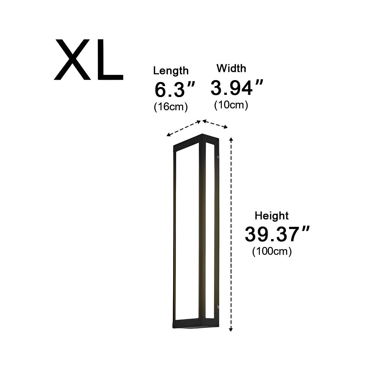 Rectangular LED Waterproof Black Modern Outdoor Exterior Light Wall Sconce - Flyachilles