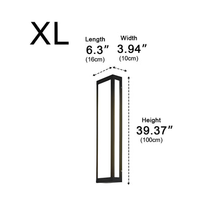 Rectangular LED Waterproof Black Modern Outdoor Exterior Light Wall Sconce - Flyachilles
