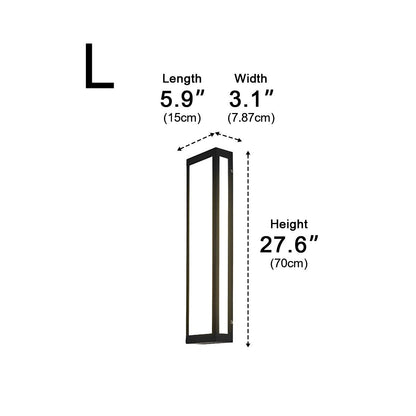 Rectangular LED Waterproof Black Modern Outdoor Exterior Light Wall Sconce - Flyachilles