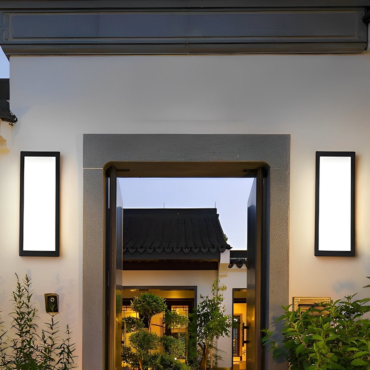 Rectangular LED Waterproof Black Modern Outdoor Exterior Light Wall Sconce - Flyachilles