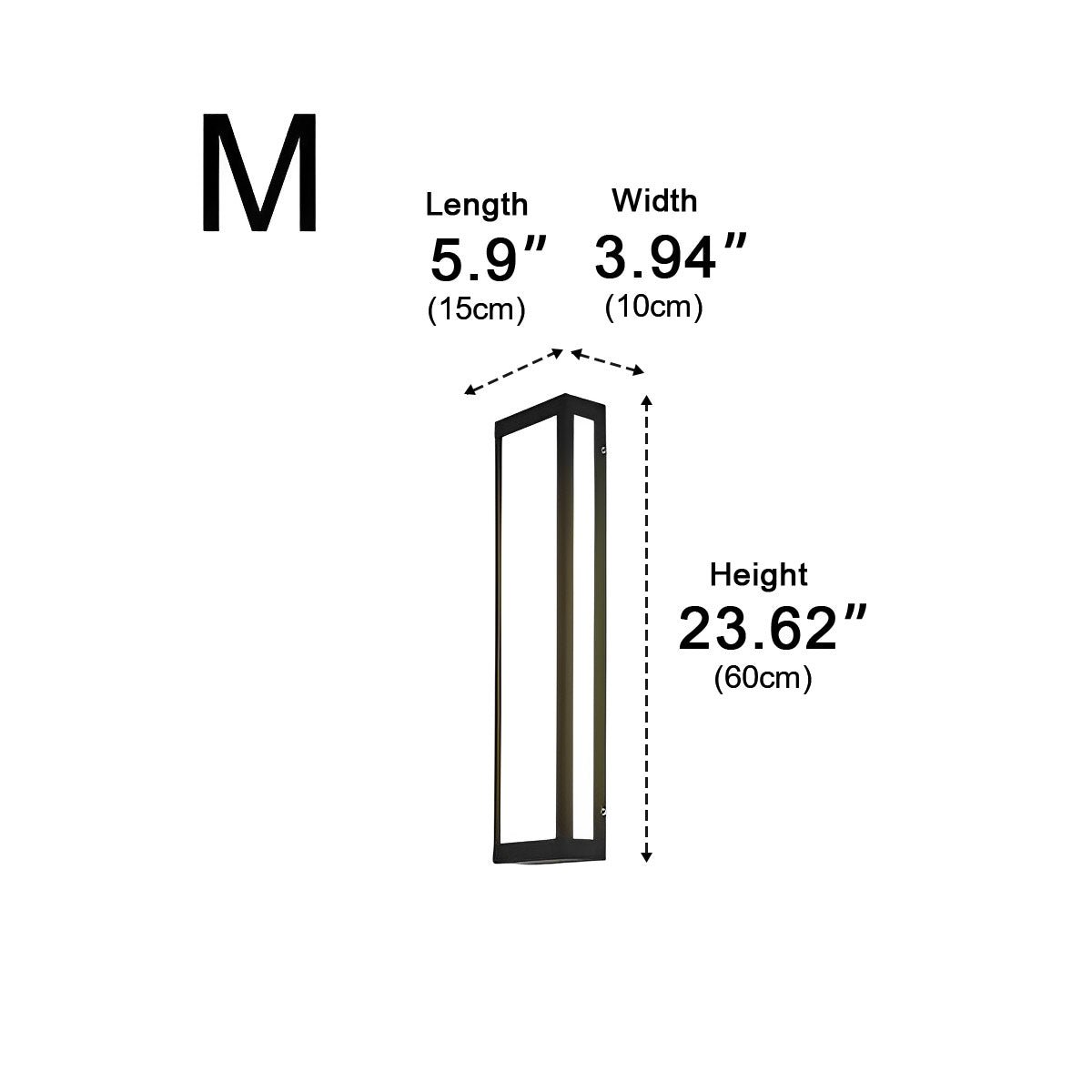 Rectangular LED Waterproof Black Modern Outdoor Exterior Light Wall Sconce - Flyachilles