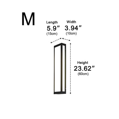 Rectangular LED Waterproof Black Modern Outdoor Exterior Light Wall Sconce - Flyachilles