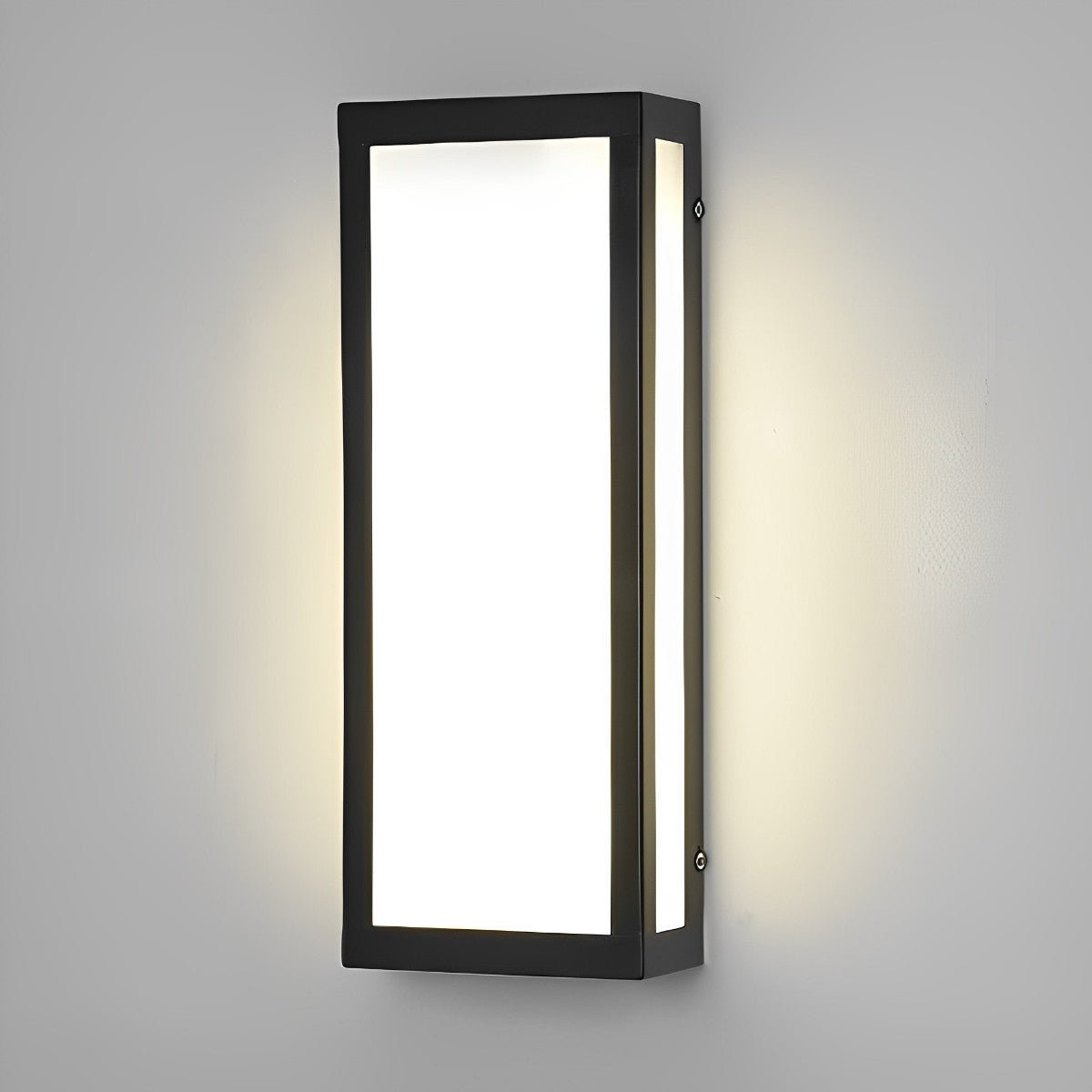 Rectangular LED Waterproof Black Modern Outdoor Exterior Light Wall Sconce - Flyachilles