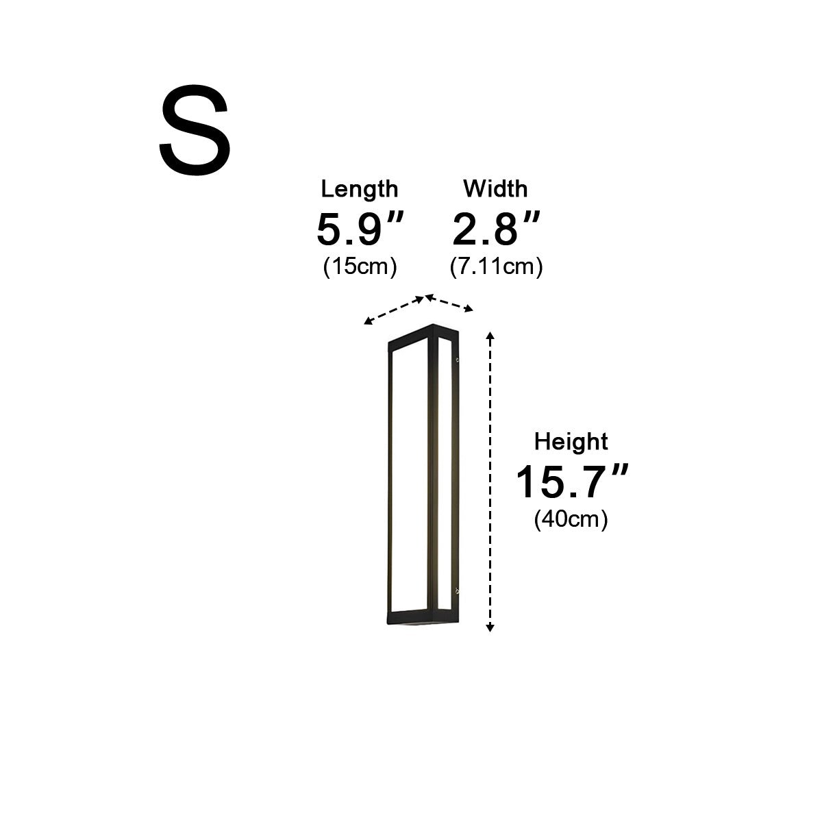 Rectangular LED Waterproof Black Modern Outdoor Exterior Light Wall Sconce - Flyachilles