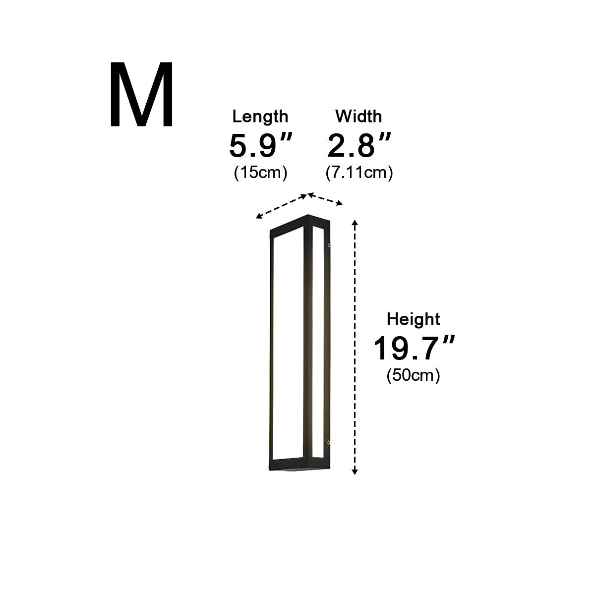Rectangular LED Waterproof Black Modern Outdoor Exterior Light Wall Sconce - Flyachilles