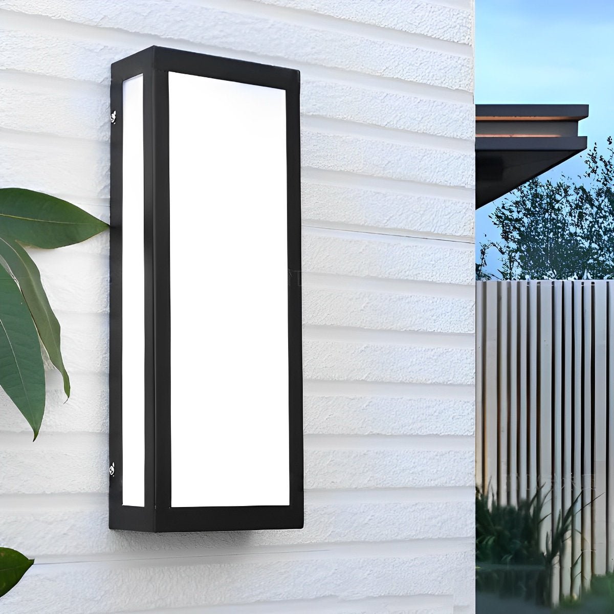 Rectangular LED Waterproof Black Modern Outdoor Exterior Light Wall Sconce - Flyachilles