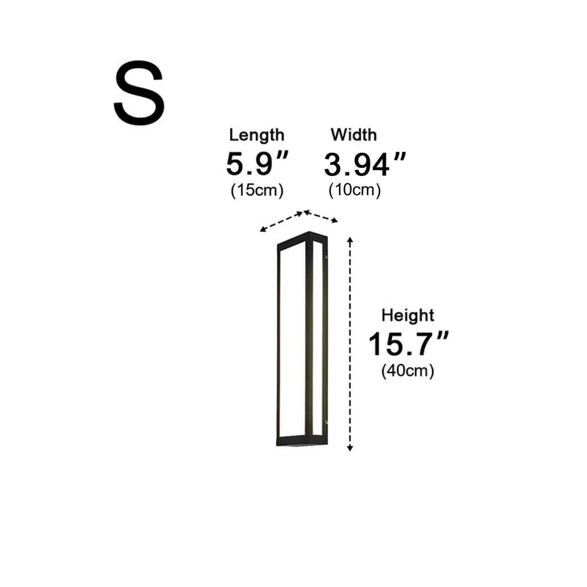 Rectangular LED Waterproof Black Modern Outdoor Exterior Light Wall Sconce - Flyachilles