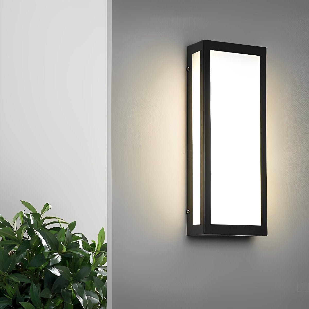 Rectangular LED Waterproof Black Modern Outdoor Exterior Light Wall Sconce - Flyachilles