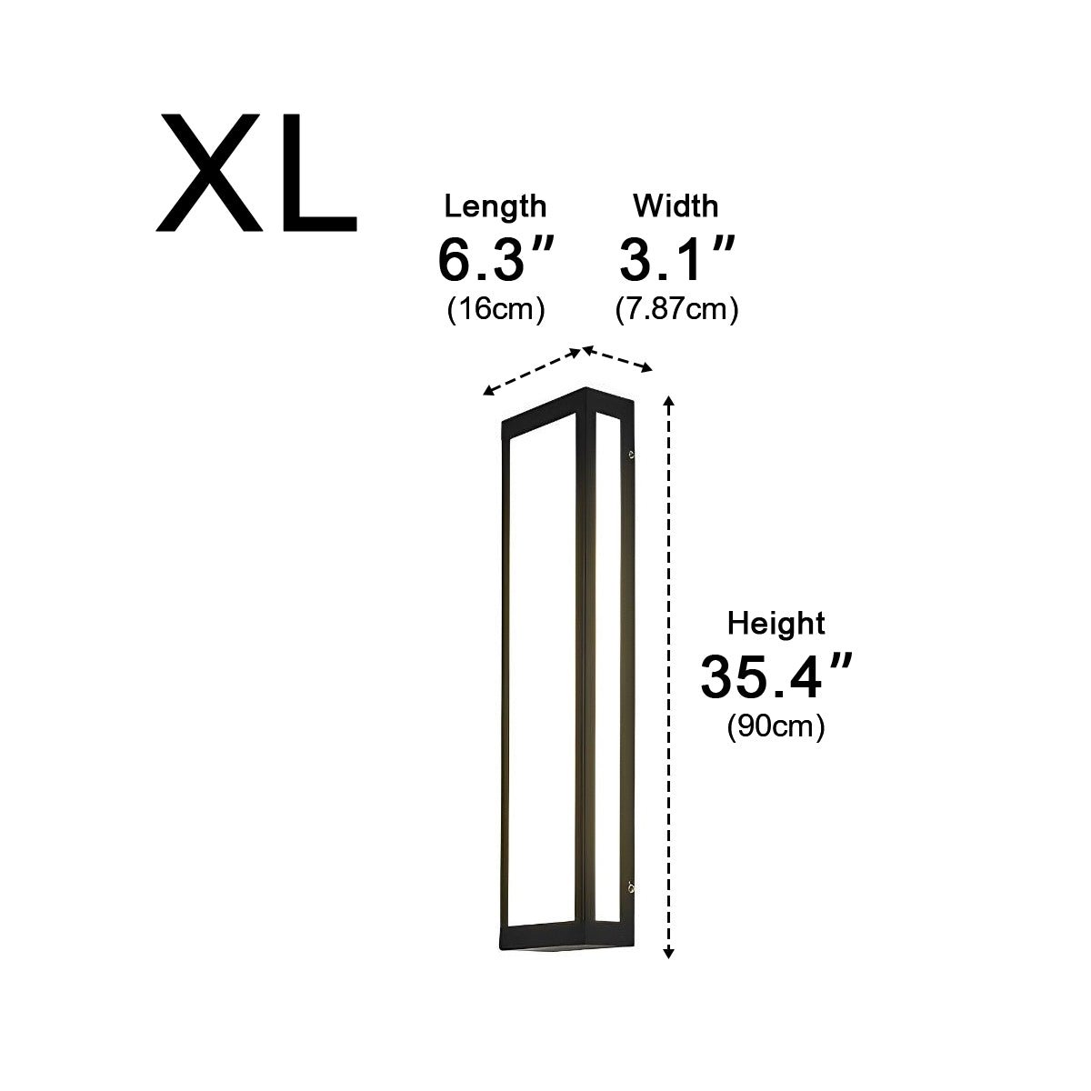 Rectangular LED Waterproof Black Modern Outdoor Exterior Light Wall Sconce - Flyachilles
