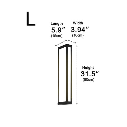 Rectangular LED Waterproof Black Modern Outdoor Exterior Light Wall Sconce - Flyachilles